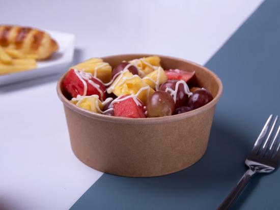  kraft paper take away fruit salad bowl with lid