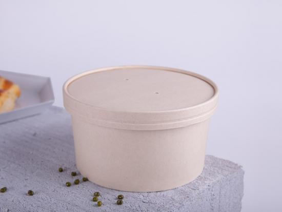 Manufactured PLA coated Kraft Paper soup bowl with lid