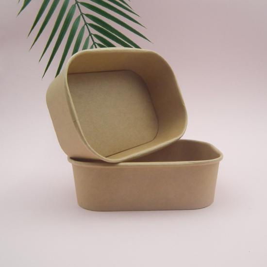 Water-based 650ml Rectangular Paper Bowl